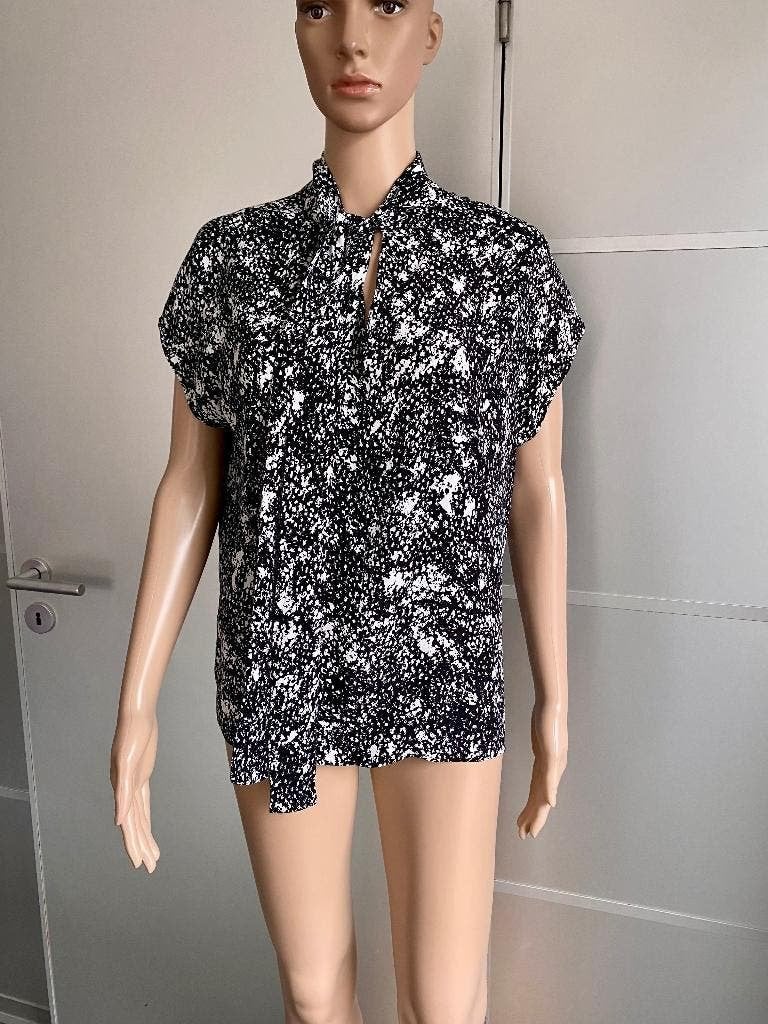 K120 Vanilia maat 40=M blouse top wit/zwart, Maat 38/40 (M), Vanilia, Wit, Ophalen of Verzenden