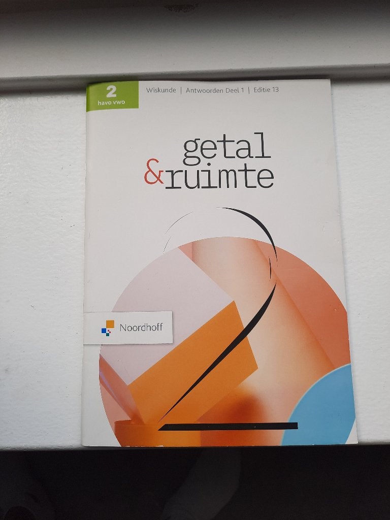 ANTWOORDENBOEK GETAL EN RUIMTE HAVO/VWO 2 DEEL1 & 2, Ophalen, Noordhoff, HAVO, Zo goed als nieuw