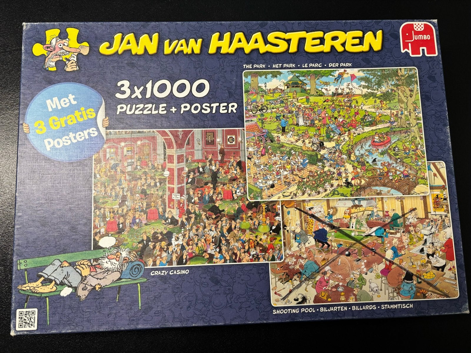 Jan van Haasteren puzzels 2x1000 stukjes, Hobby en Vrije tijd, Ophalen, 500 t/m 1500 stukjes, Gebruikt, Legpuzzel