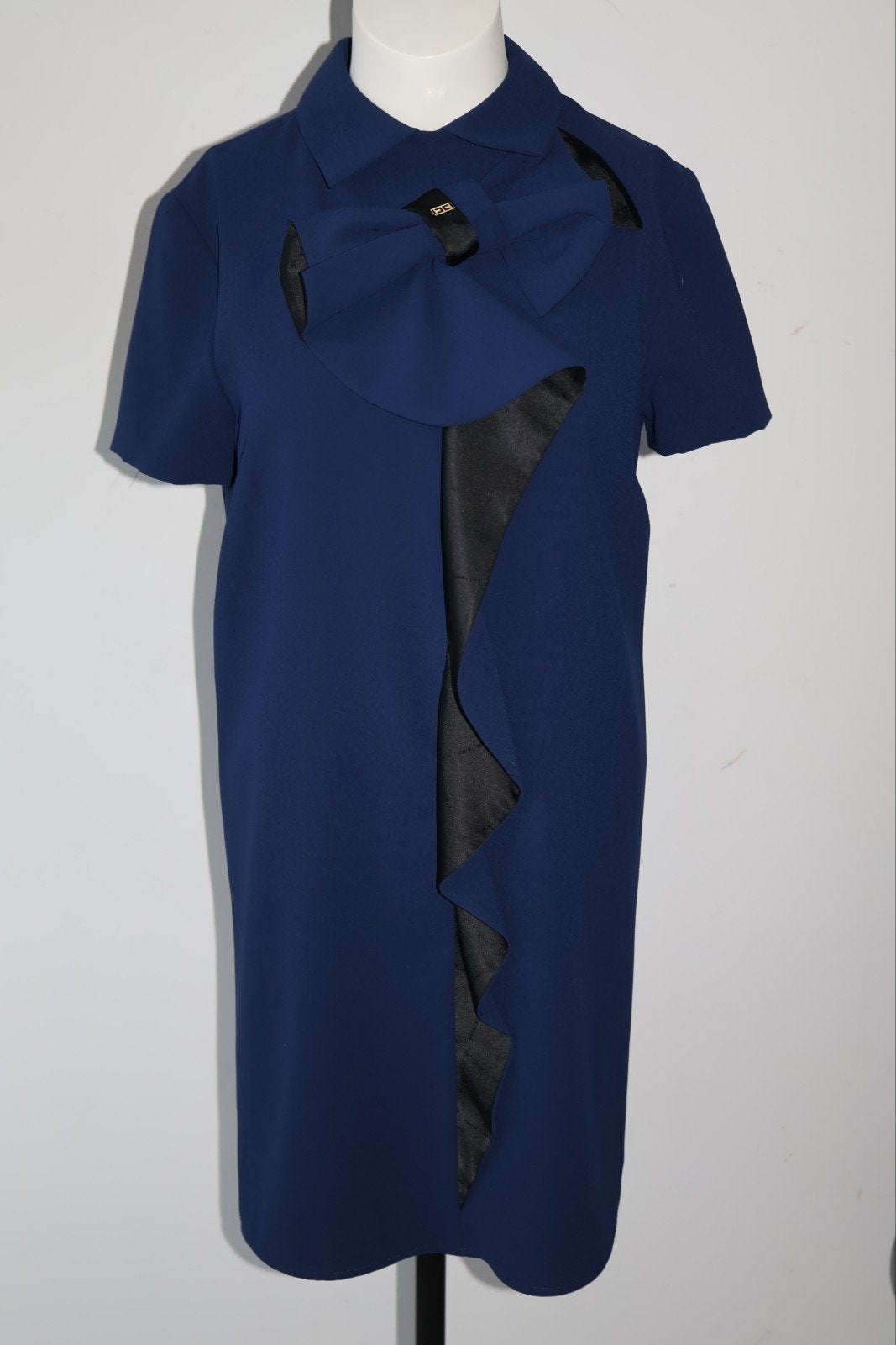 Elisabetta Franchi Jurk Maat 36 S - Blauw met Strikdetail, NL, Elisabetta Franchi.nl, Ophalen of Verzenden, Zo goed als nieuw