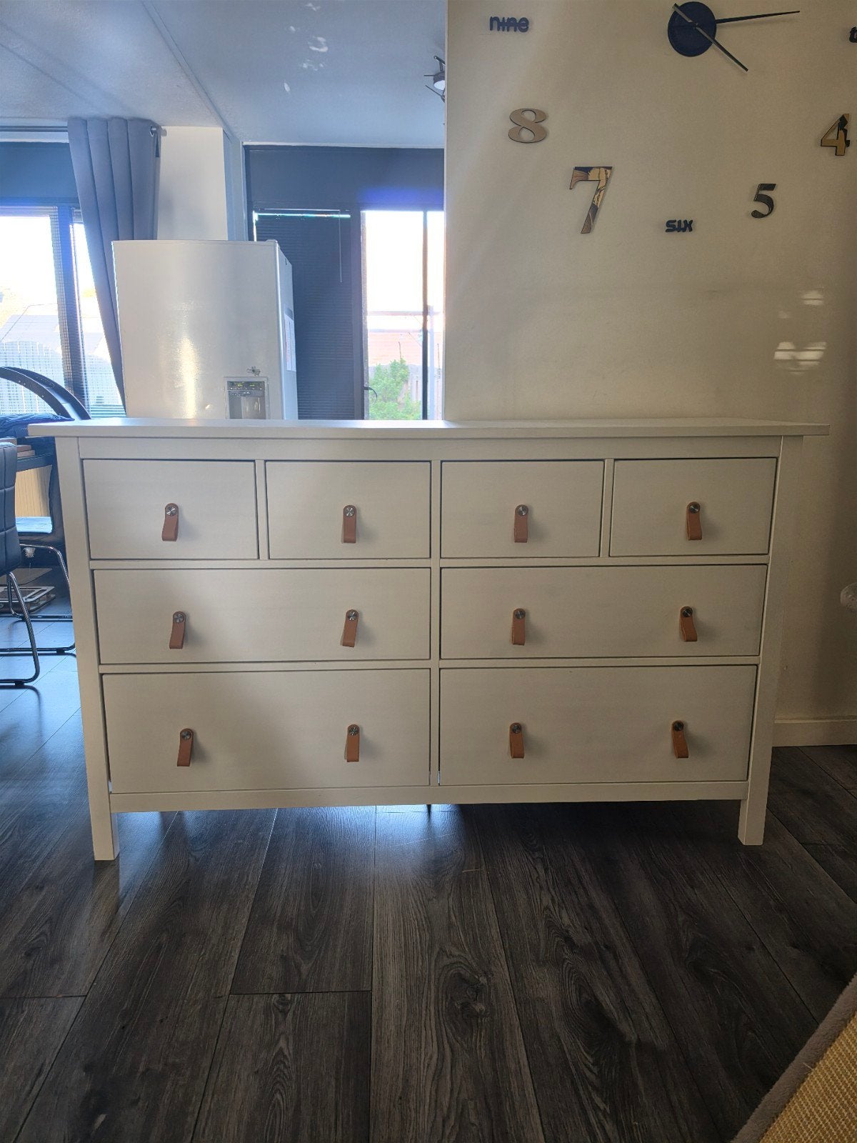 ikea hemnes ladekast wit gebeitst met 8 lades., Huis en Inrichting, Ophalen, Gebruikt, 5 laden of meer, Minder dan 100 cm