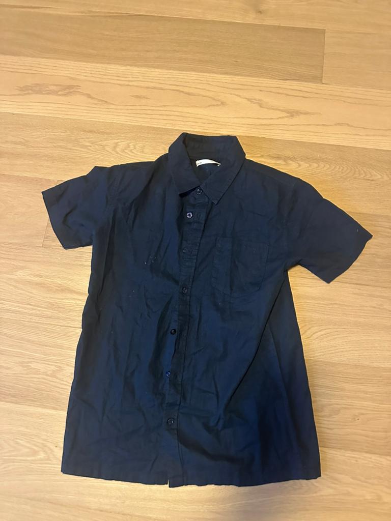 Korte mouw overhemd maat 158, Kleding | Heren, Overhemden, Ophalen of Verzenden, Gedragen, Blauw, Overige halswijdtes