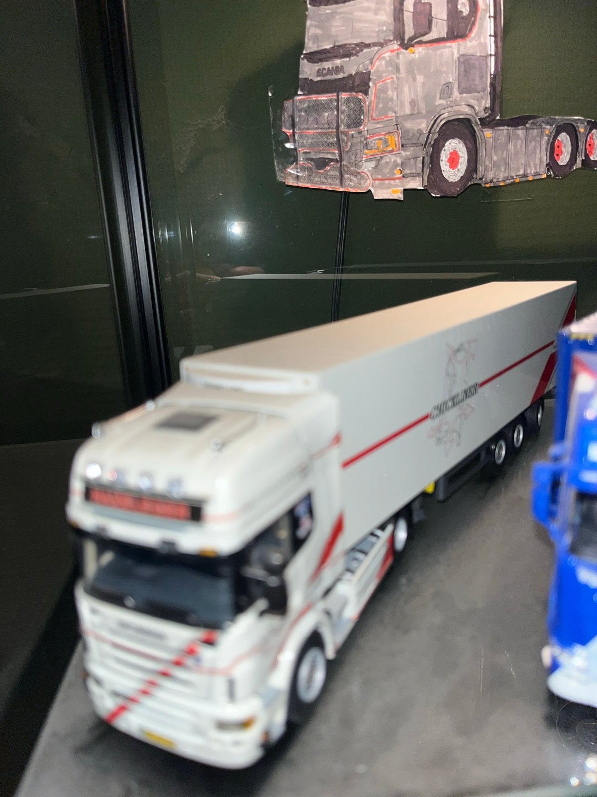 Miniatuur Chickliner Scania vrachtwagen schaal 1:50, Ophalen of Verzenden, Zo goed als nieuw, Bus of Vrachtwagen, Overige merken