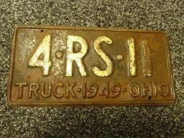Kentekenplaat licenseplate Ohio 1949 USA, Verzenden, Gebruikt, Auto's