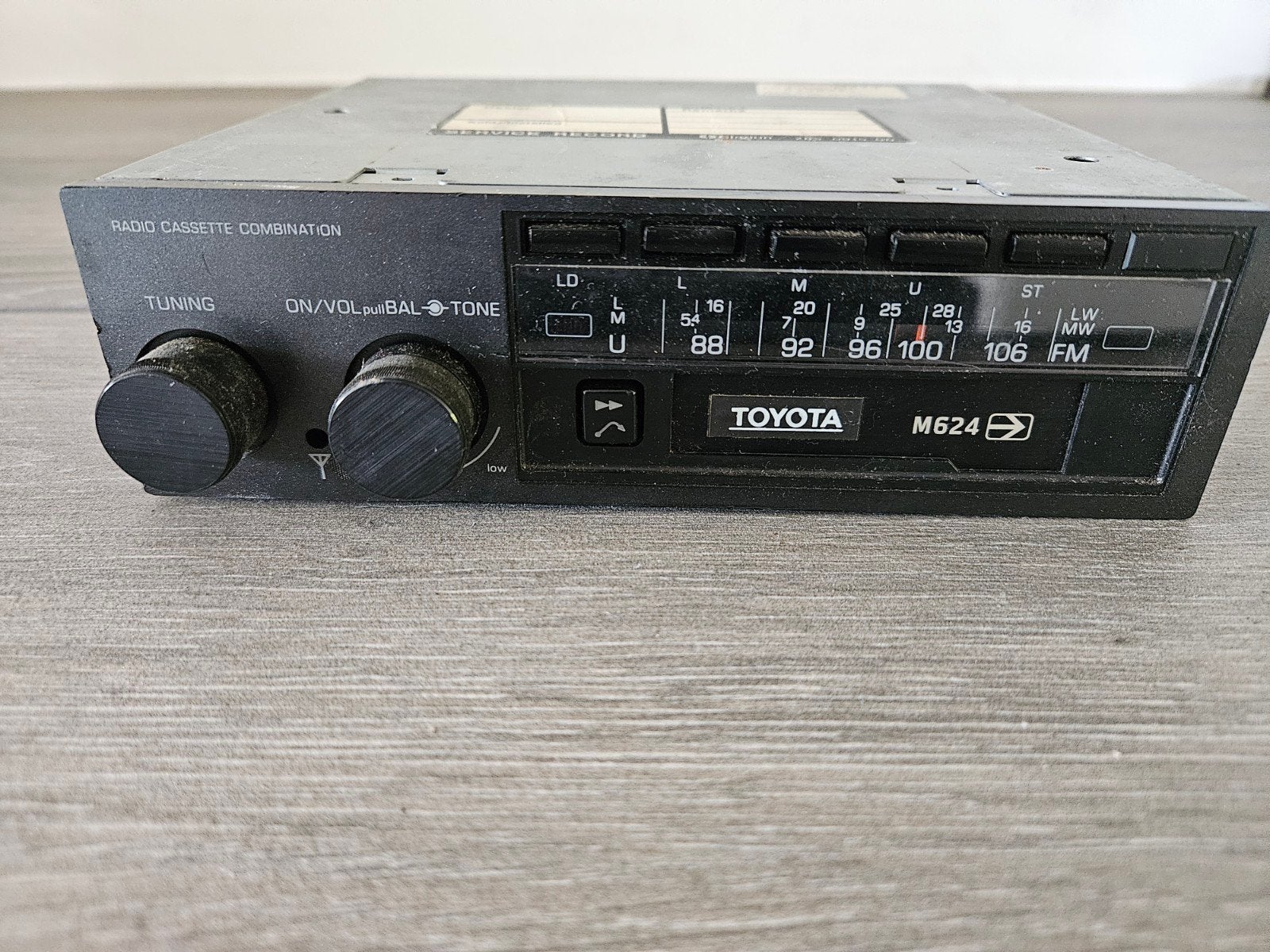 Vintage Toyota M624 Autoradio Cassettespeler, Ophalen of Verzenden, Gebruikt