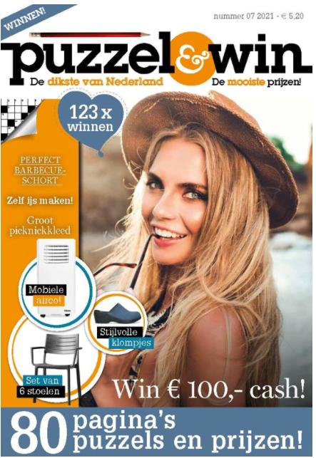 Puzzelboek PUZZEL & WIN nummer 07 2021, Hobby en Vrije tijd, Denksport en Puzzels, Zo goed als nieuw, Puzzelboek, 500 t/m 1500 stukjes