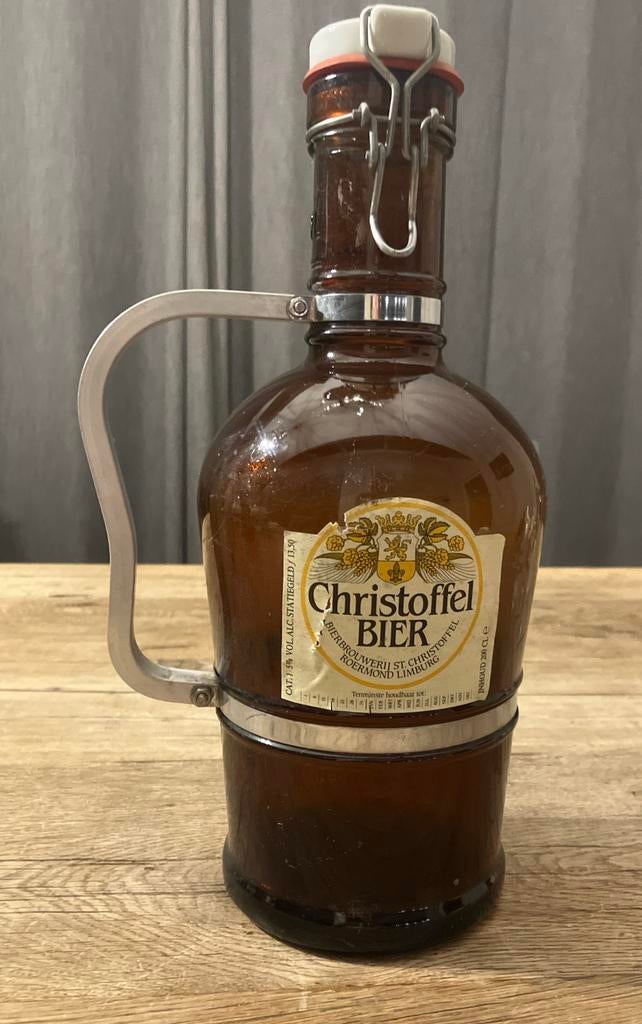 Grote Christoffel bierfles met beugel en handvat - 2 liter, Ophalen of Verzenden, Gebruikt, Flesje(s), Overige merken