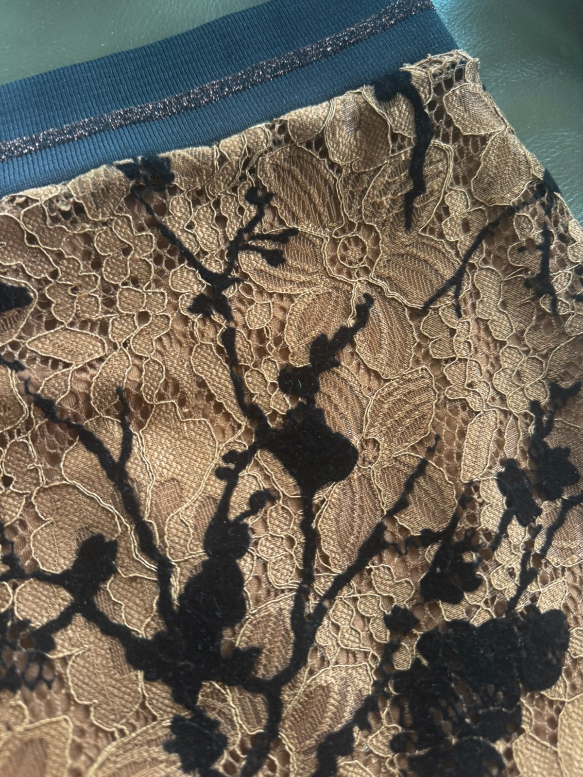 Kanten rok - zwart/bruin - maat XL - Miss Etam, Kleding | Dames, Rokken, Zwart, Maat 42/44 (L), Ophalen of Verzenden, Zo goed als nieuw
