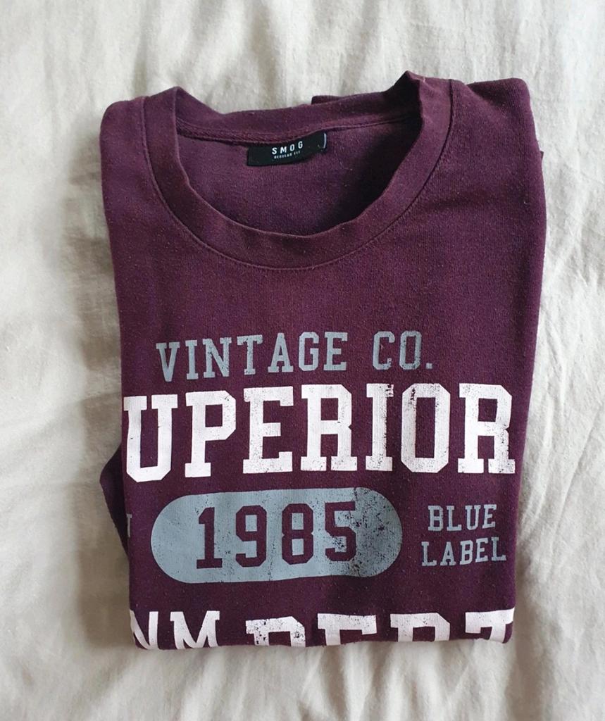 Smog mt L bordeaux / paars / aubergine, Maat 48/50 (M), Gedragen, Rood, Smog