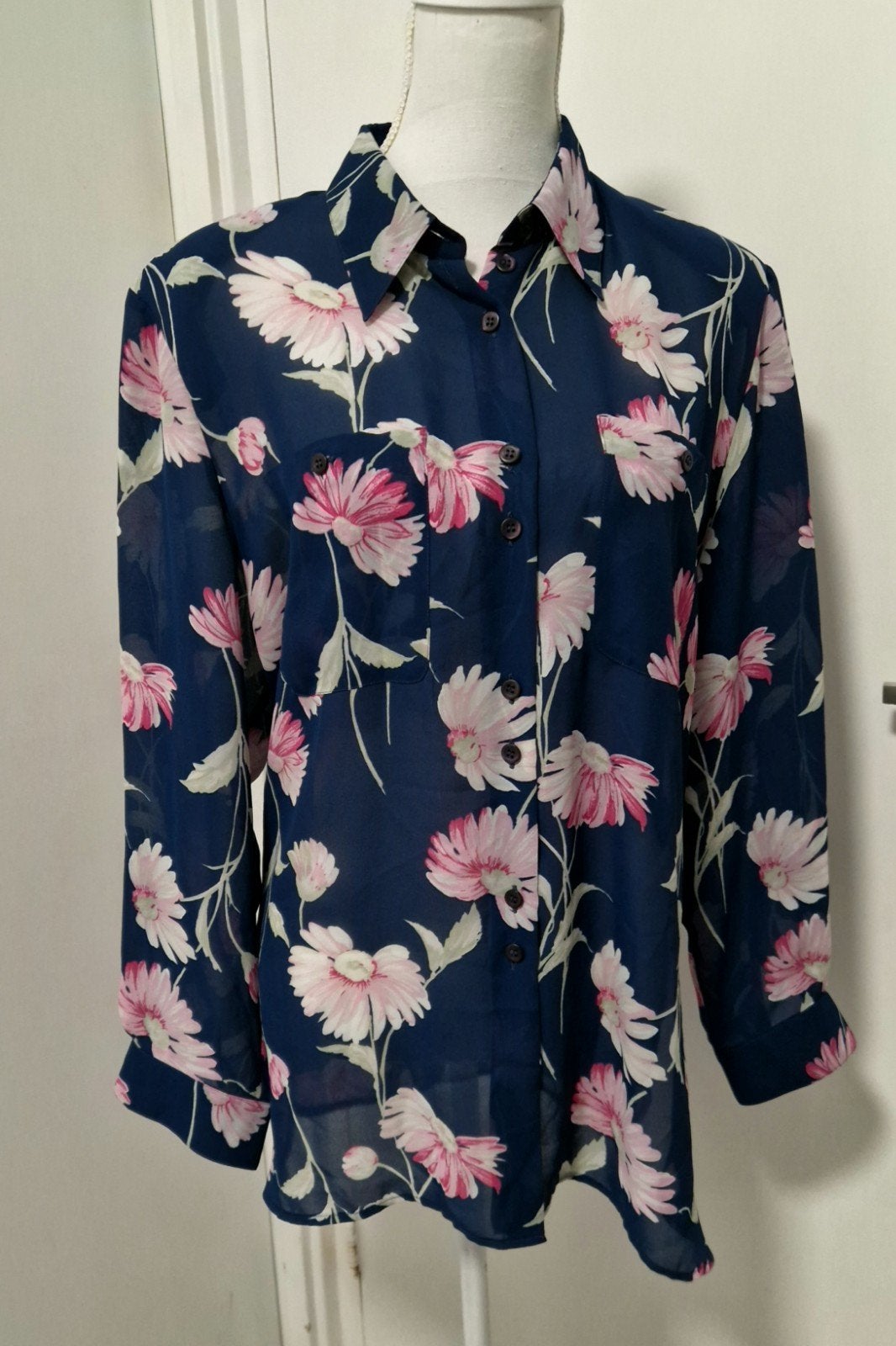 Yarell blouse met bloemenprint - Maat 44, Kleding | Dames, Yarell, Blauw, Maat 42/44 (L), Ophalen of Verzenden