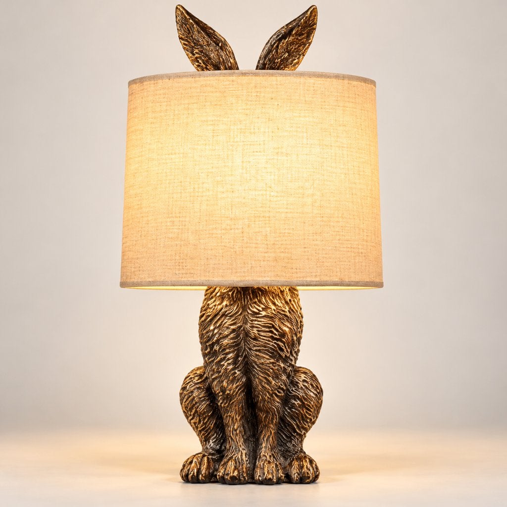 Haas Tafellamp 43 cm – Bijzondere Dierenlamp, Figuurlamp, Kunststof, Overige merken, Meerkleurig