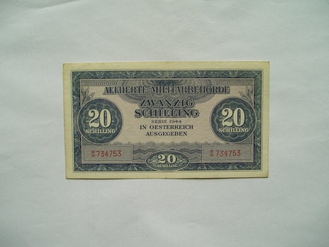1864. Oostenrijk, AMA 20 schilling 1944 WW II., Postzegels en Munten, Bankbiljetten | Europa | Niet-Eurobiljetten, Verzenden, Oostenrijk