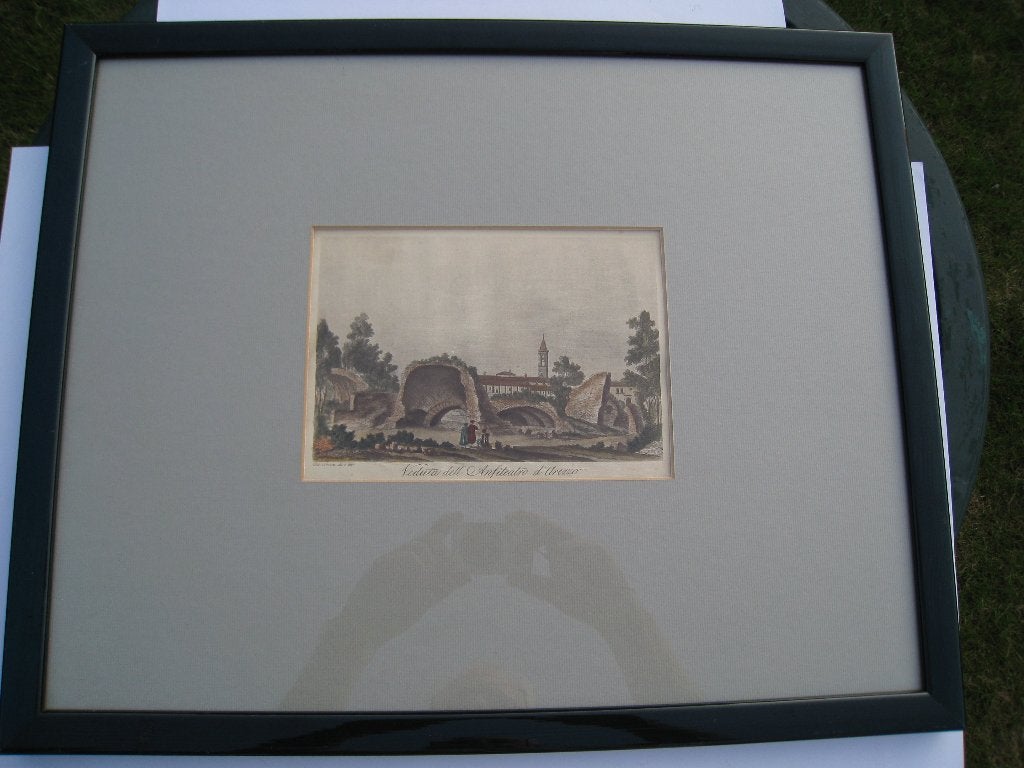 PRENTEN - ANTIEK IN MOOIE LIJST  MET GLAS ;   2X VOOR 20,-, 53 cm, Ingelijst, 1950 - 1999, 43 cm