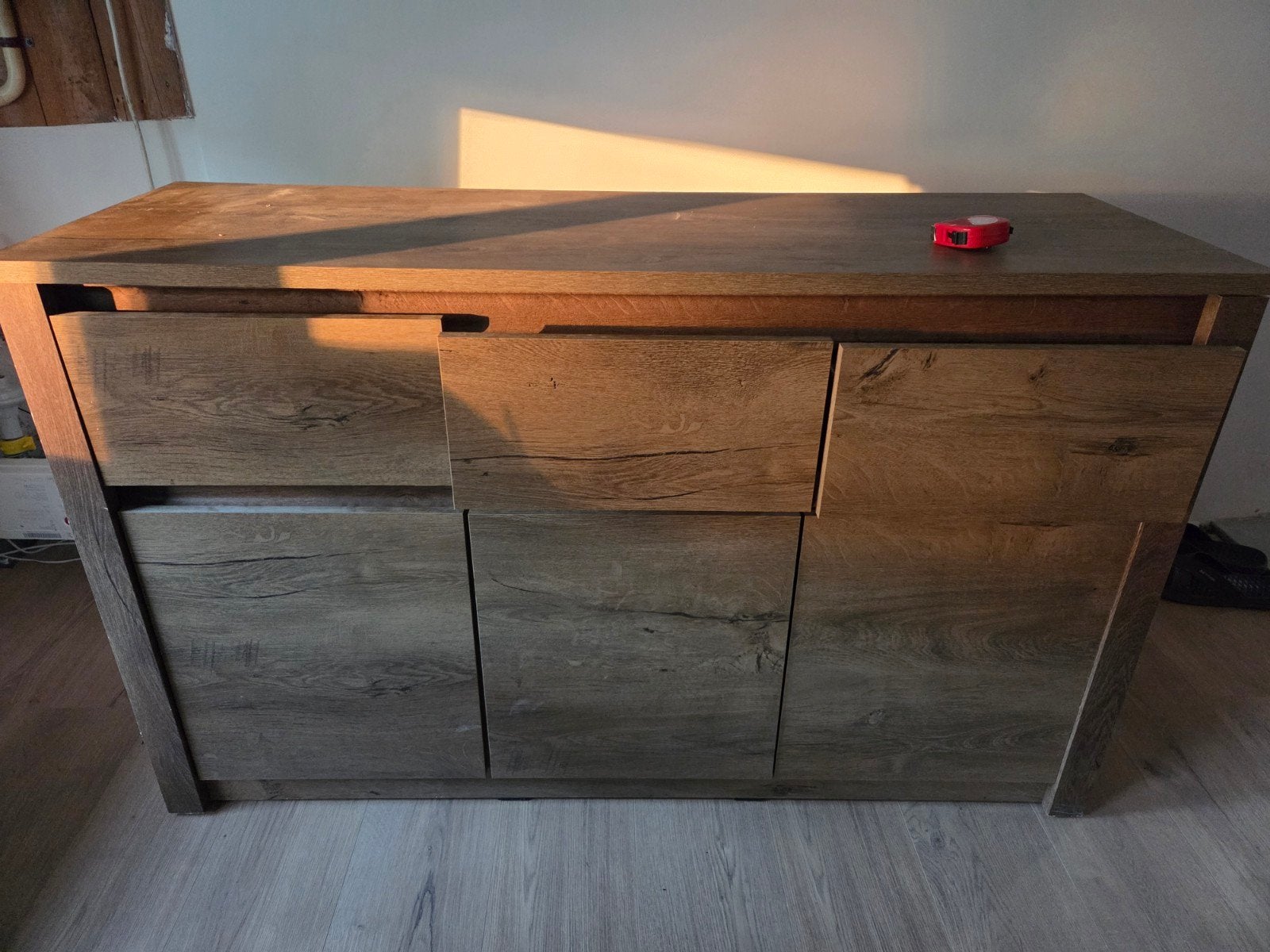 Dressoir met lades en deuren - 130 cm breed, 80 cm hoog, Huis en Inrichting, Ophalen, Gebruikt, 100 tot 150 cm, 25 tot 50 cm