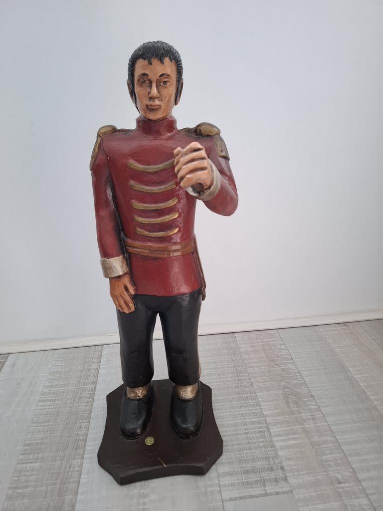 Houten beeld van soldaat vintage, Ophalen of Verzenden, Gebruikt, Mens