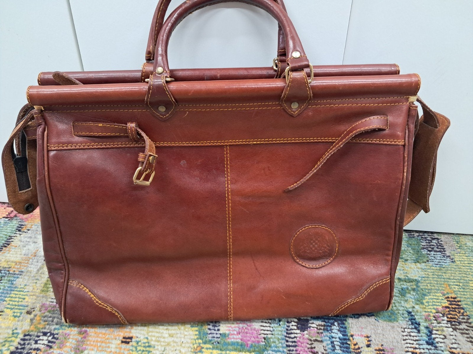 Vintage Leren Reistas/Dokterstas - Bruin, Sieraden, Tassen en Uiterlijk, Tassen | Reistassen en Weekendtassen, Ophalen of Verzenden