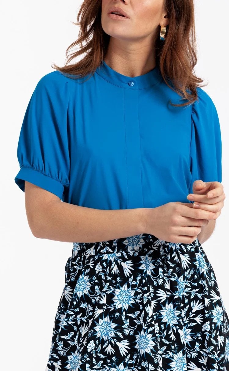 Studio anneloes teddy blouse xxl cobalt travelstof, Blauw, Maat 46/48 (XL) of groter, Ophalen of Verzenden, Zo goed als nieuw