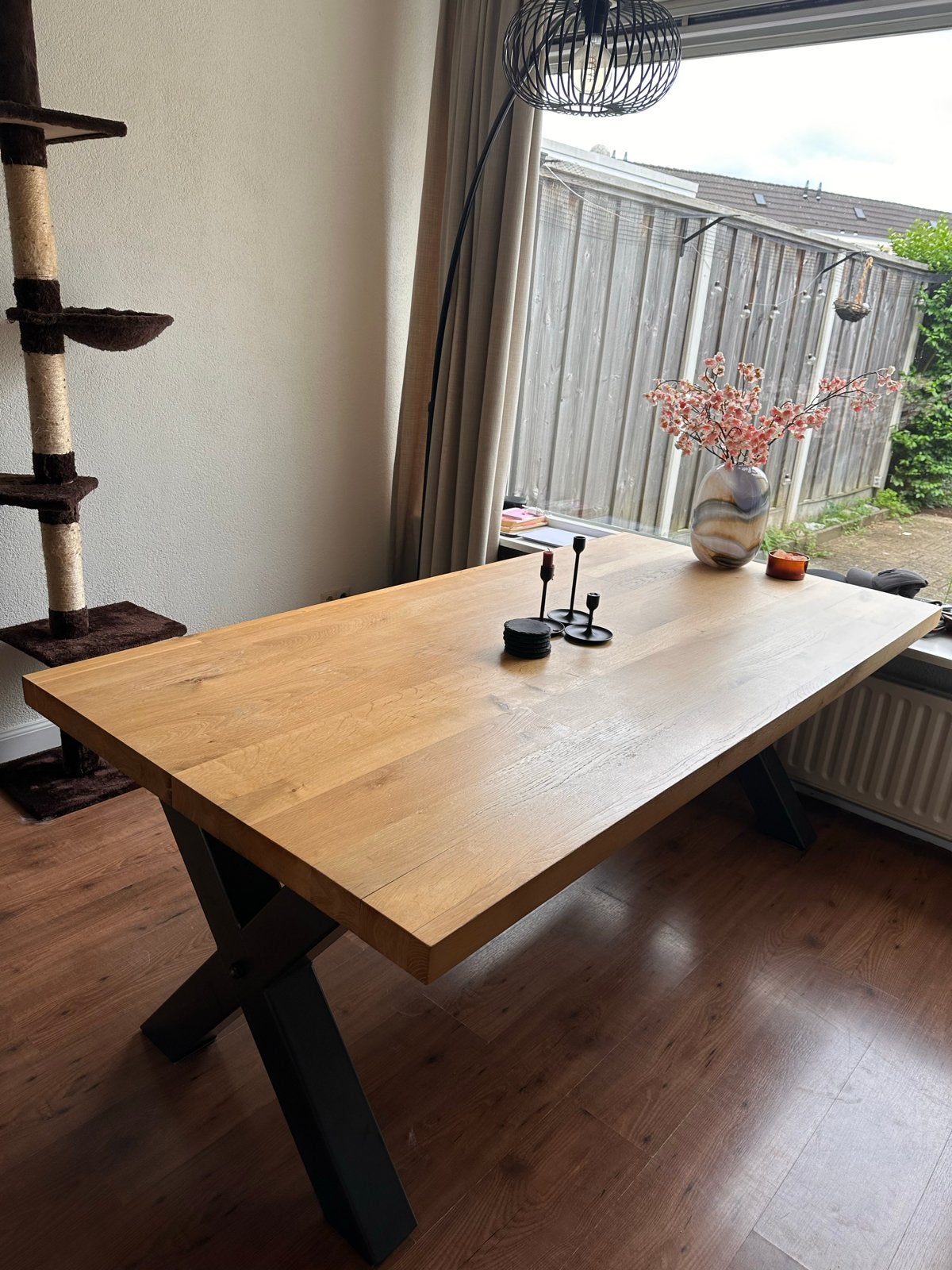 Eijerkamp eettafel 200x100 met kleine gebruikssporen, Ophalen, Gebruikt, 100 tot 150 cm, Eikenhout