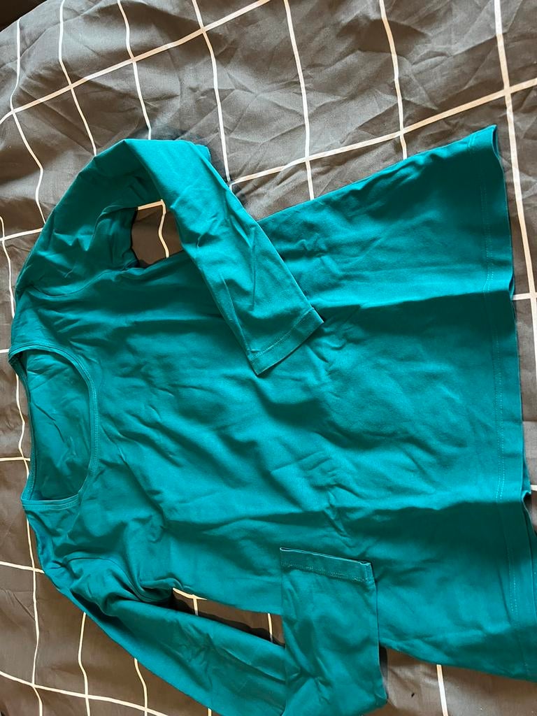 Anni rolfi shirt maat L petrol kleur, Blauw, Maat 42/44 (L), Ophalen of Verzenden, Zo goed als nieuw