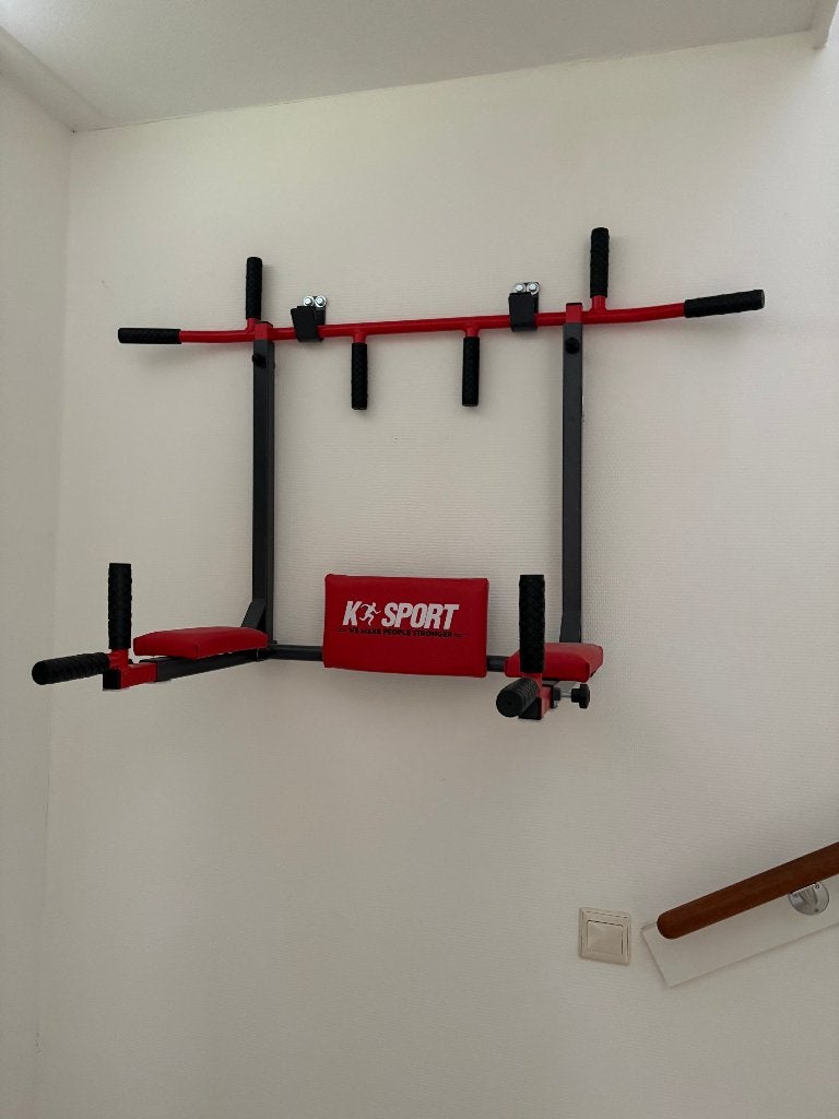 K Sport pull up bar/dip station/2 in 1, Ophalen, Zo goed als nieuw, Buik, Oprekstang