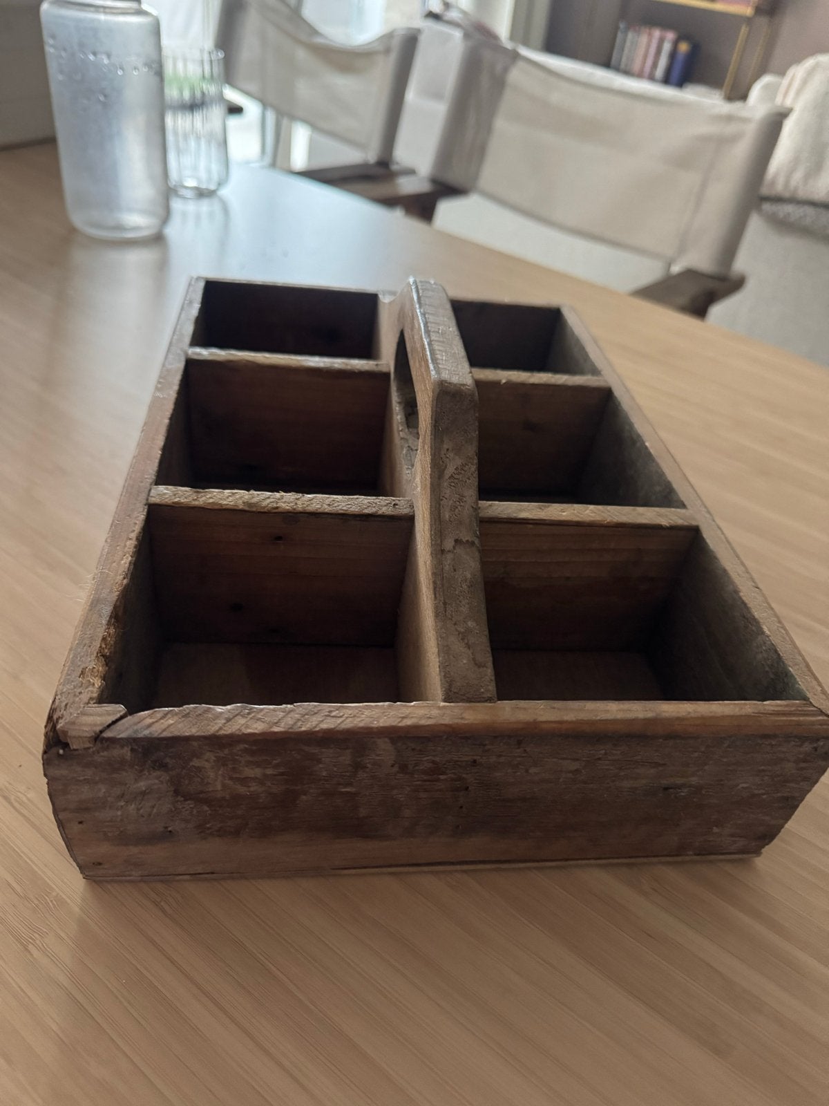Vintage houten bestekbak / opbergbakje, Ophalen