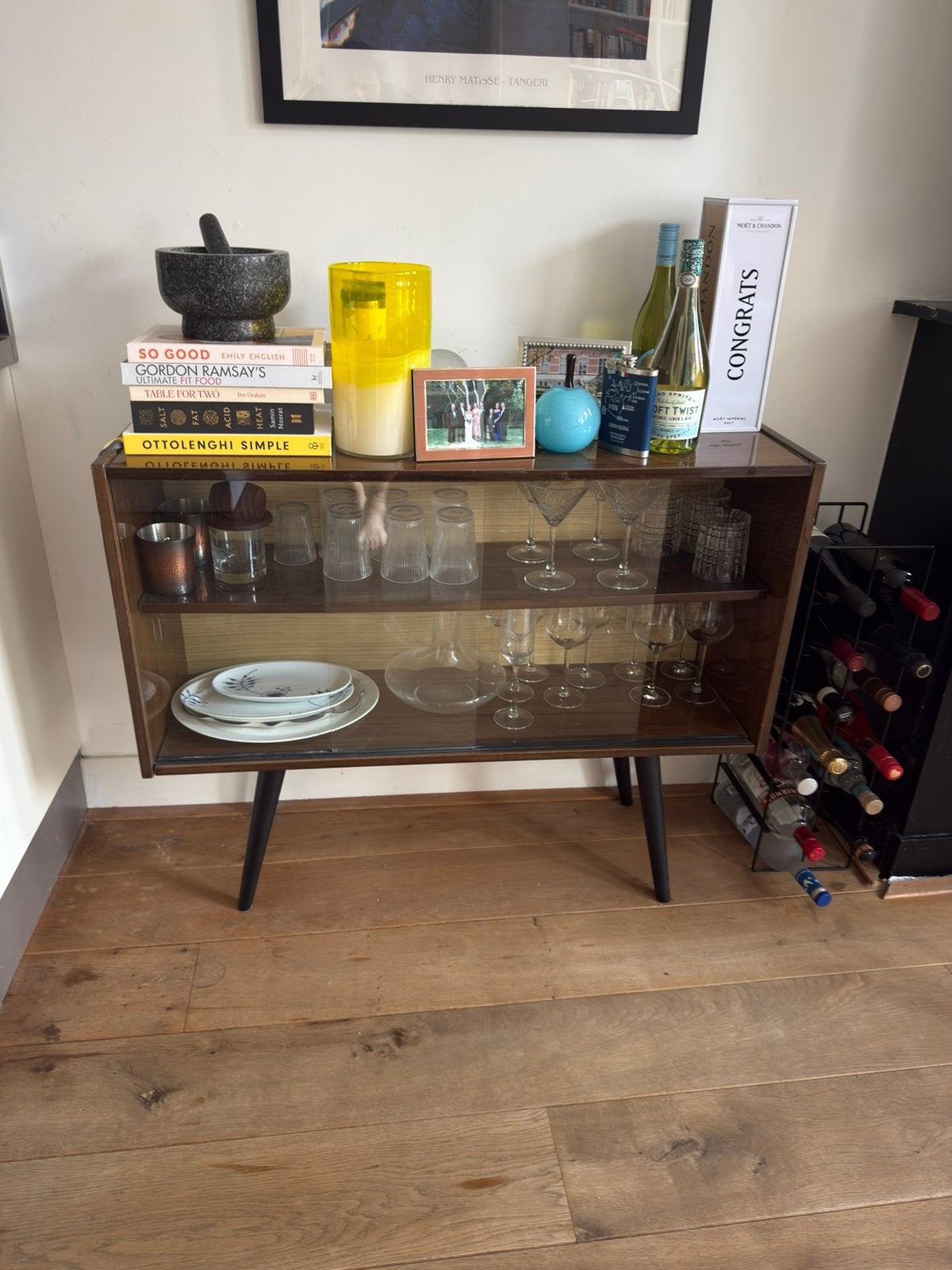 Scandinavische Kast Teak Mid-century High Board, Ophalen, Zo goed als nieuw