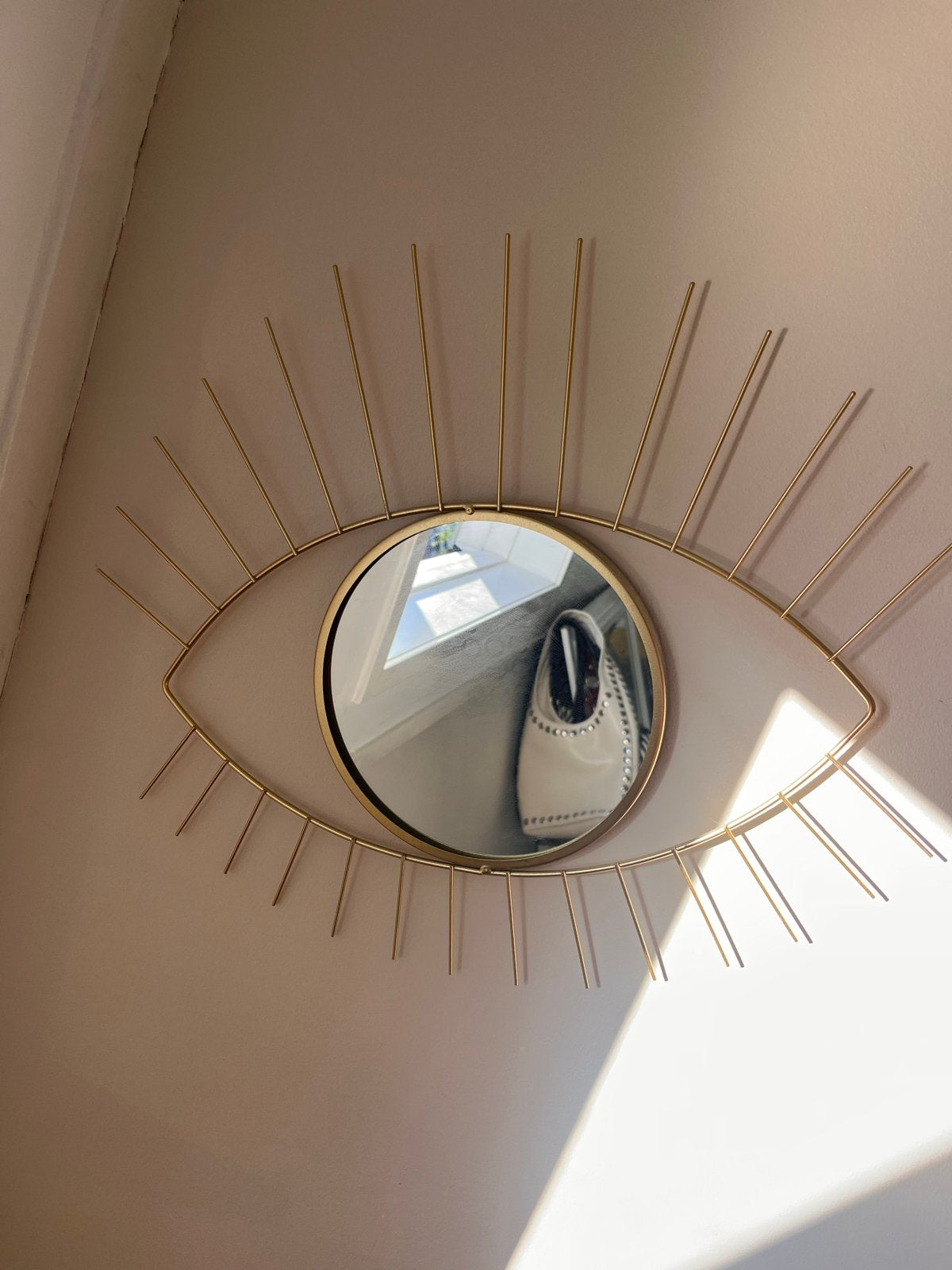Xenos Oogspiegel Goud - Decoratieve Wandspiegel, Ophalen of Verzenden, Zo goed als nieuw, Minder dan 100 cm, Overige vormen