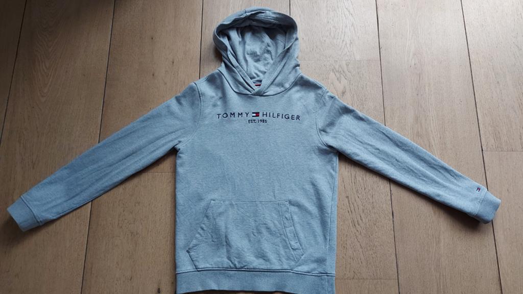 Tommy hilfiger grijze hoodie maat 152, Kinderen en Baby's, Kinderkleding | Maat 152, Gebruikt, Trui of Vest, Ophalen of Verzenden