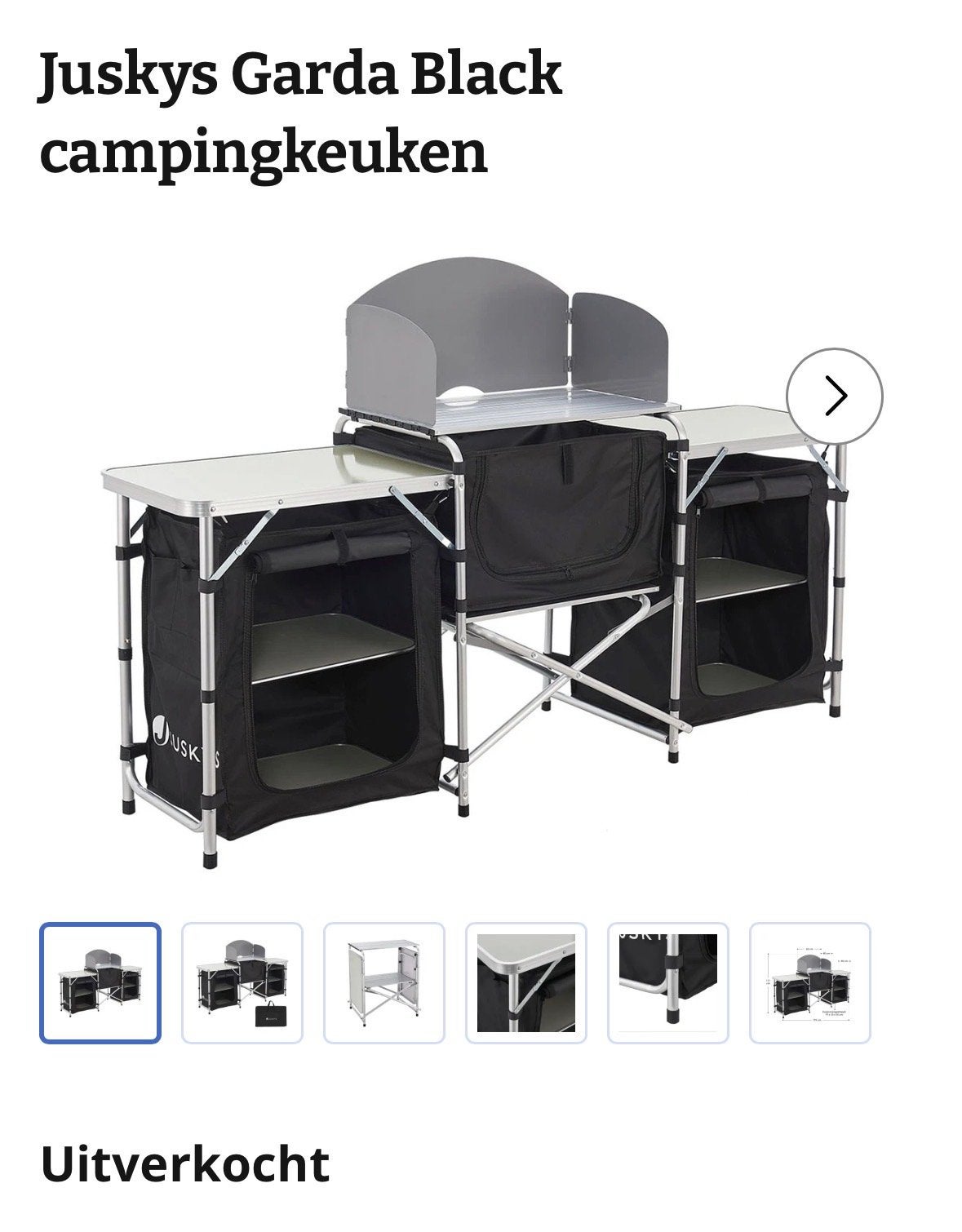 Grote inklapbare campingkeuken - Juskys Garda Black, Ophalen, Gebruikt