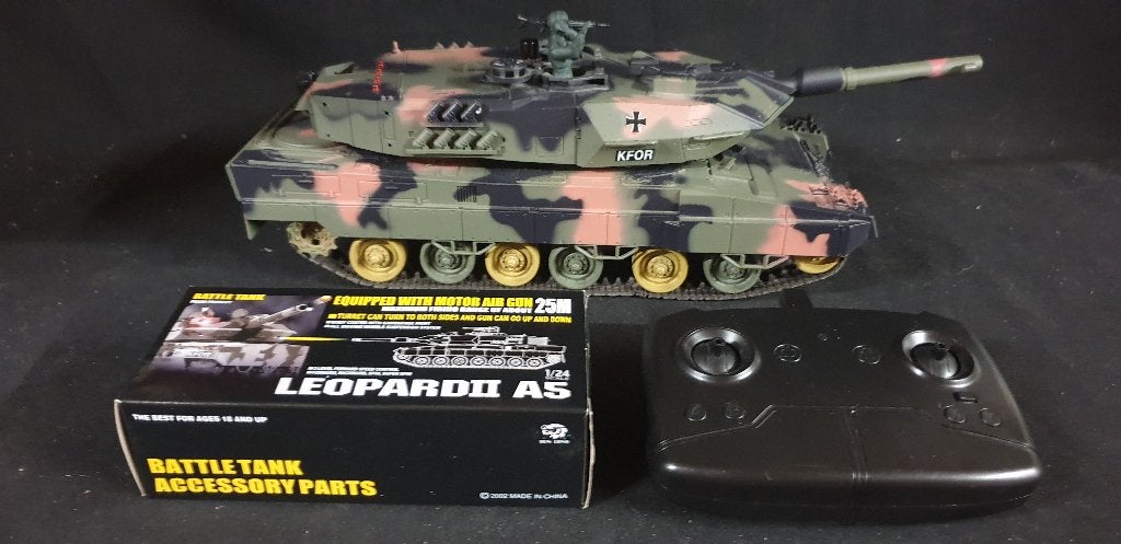 RC Leopard II A5 Tank met afstandsbediening en accessoires, Ophalen, Gebruikt