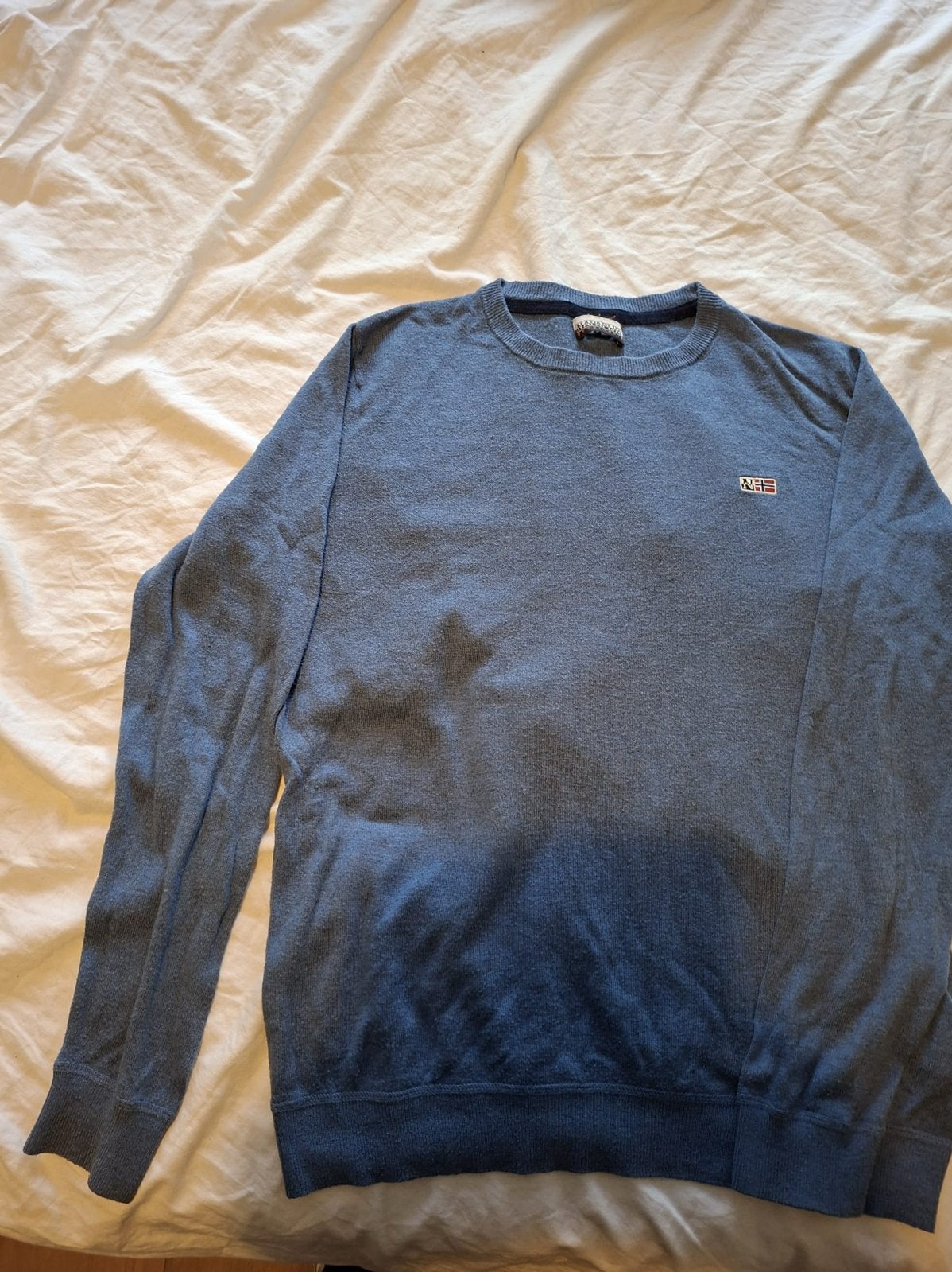 Napapijri trui heren maat M grijsblauw, Kleding | Heren, Ophalen of Verzenden, Zo goed als nieuw, Maat 48/50 (M), Blauw