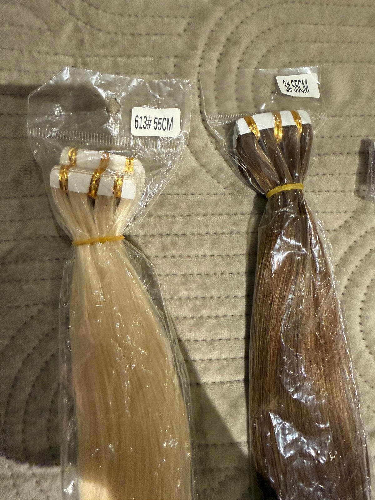 40 bruine kleur 3 55 cm tape extensions nieuw echt haar, Ophalen of Verzenden, Zo goed als nieuw, Pruik of Haarverlenging