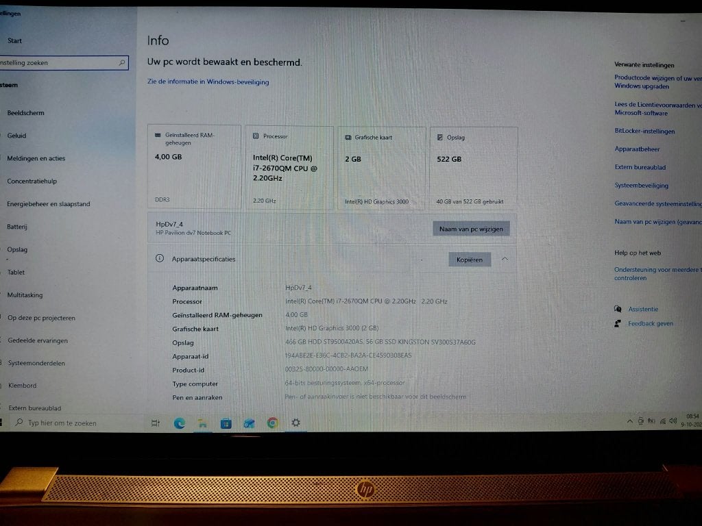 HP pavilion Dv7, Computers en Software, Ophalen, Gebruikt, 2 tot 3 Ghz, 600GB