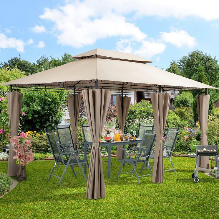 Partytent paviljoen pagodetent 3x4m Taupe GRATIS BEZORGD!, Verzenden, Minder dan 4 meter, Nieuw, Nvt