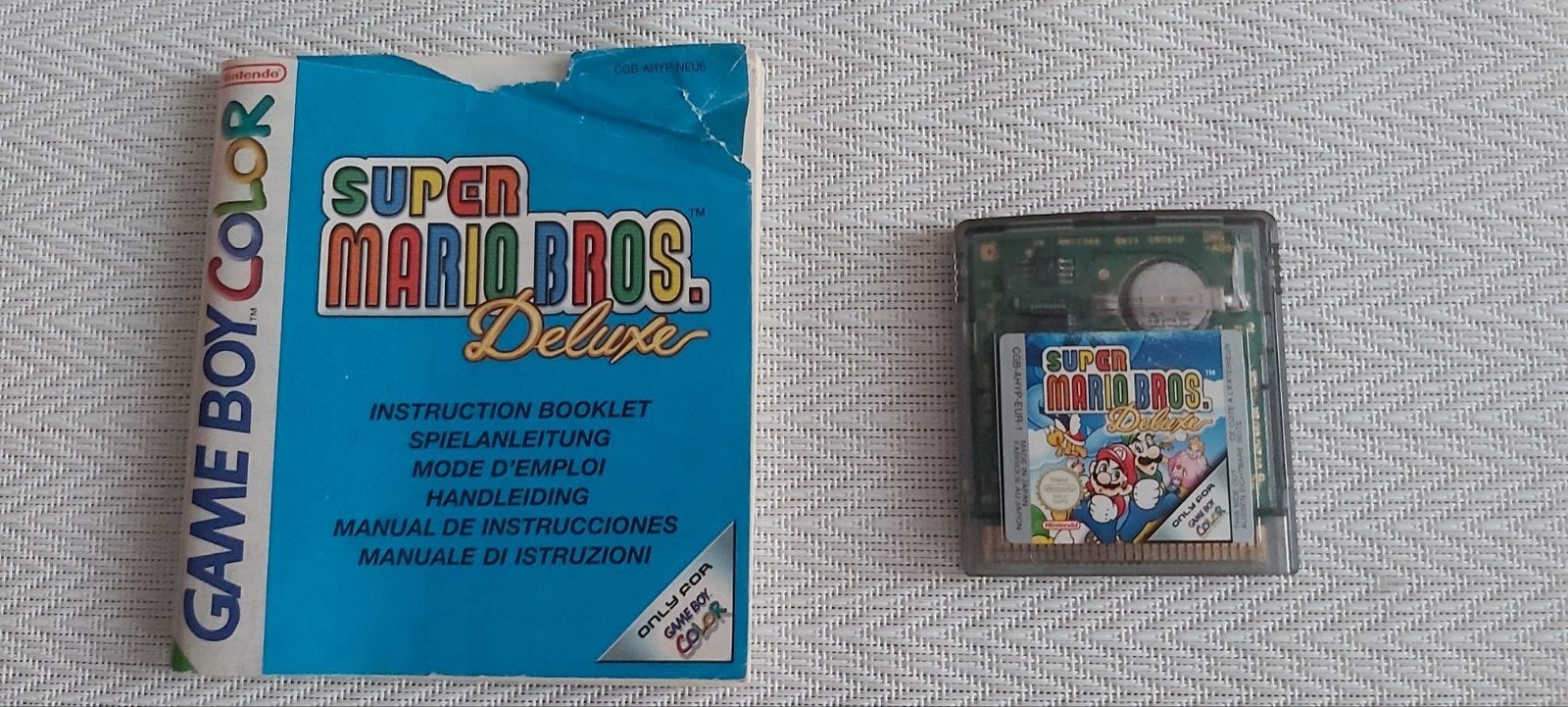 Super Mario Bros. Deluxe Game Boy Color met handleiding, Spelcomputers en Games, Games | Nintendo Game Boy, Ophalen of Verzenden