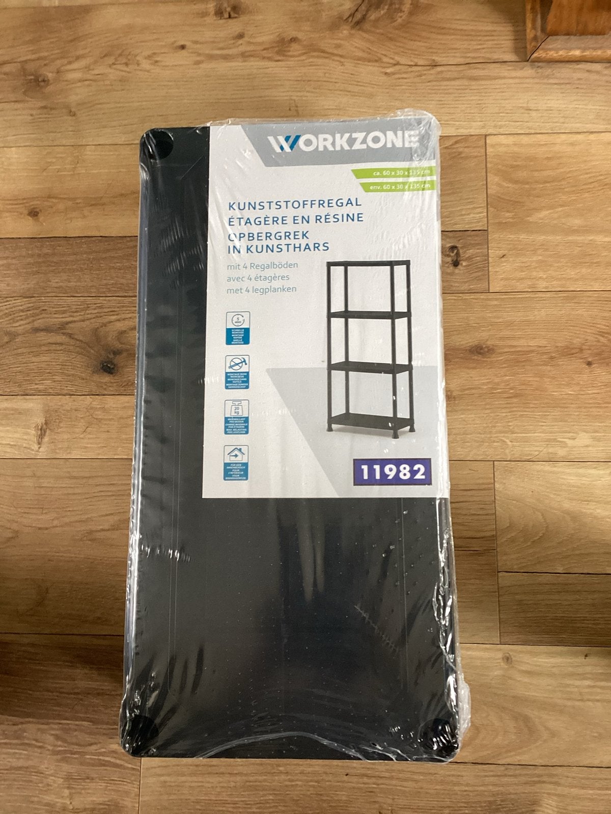 Workzone Kunststof Opbergrek met 4 Legplanken, Huis en Inrichting, Kasten | Stellingkasten, Ophalen of Verzenden, Nieuw