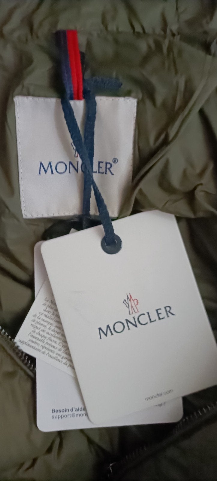 Moncler lange donsjas met bontkraag, Moncler, Ophalen of Verzenden, Nieuw, Groen