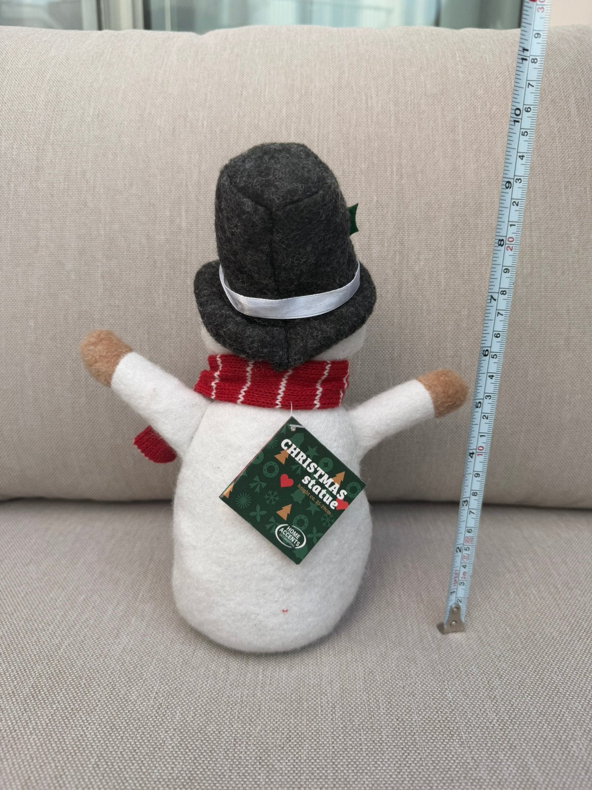 Zittend Kerst sneeuwpop decoratie met sjaal en hoed | 23 cm, Ophalen of Verzenden, Nieuw