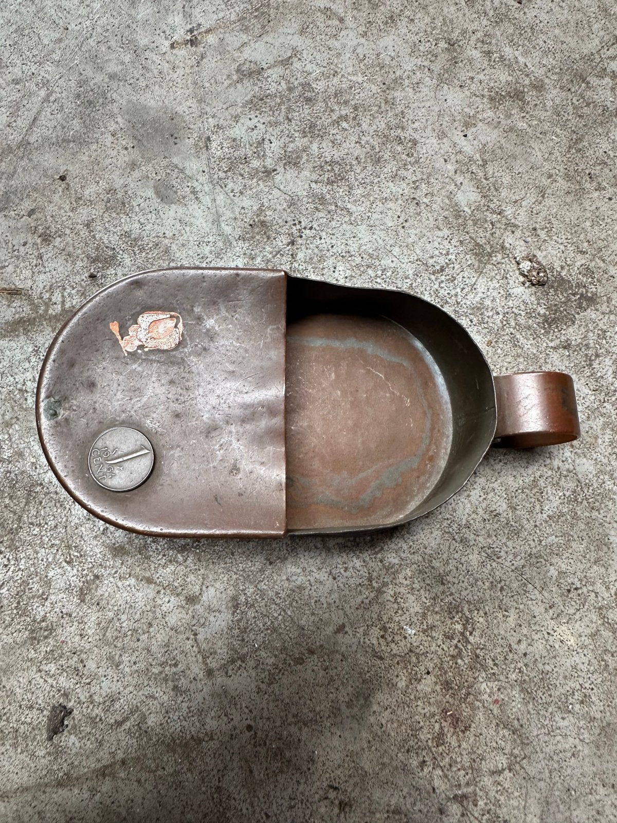 Antieke Koperen Centenbak / Mansbakje / Fooienbakje, Ophalen of Verzenden