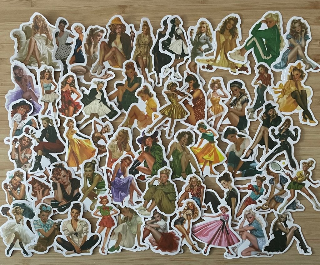 Pin-up retro vintage vrouwen stickers, Verzenden, Nieuw, Meerdere stickers