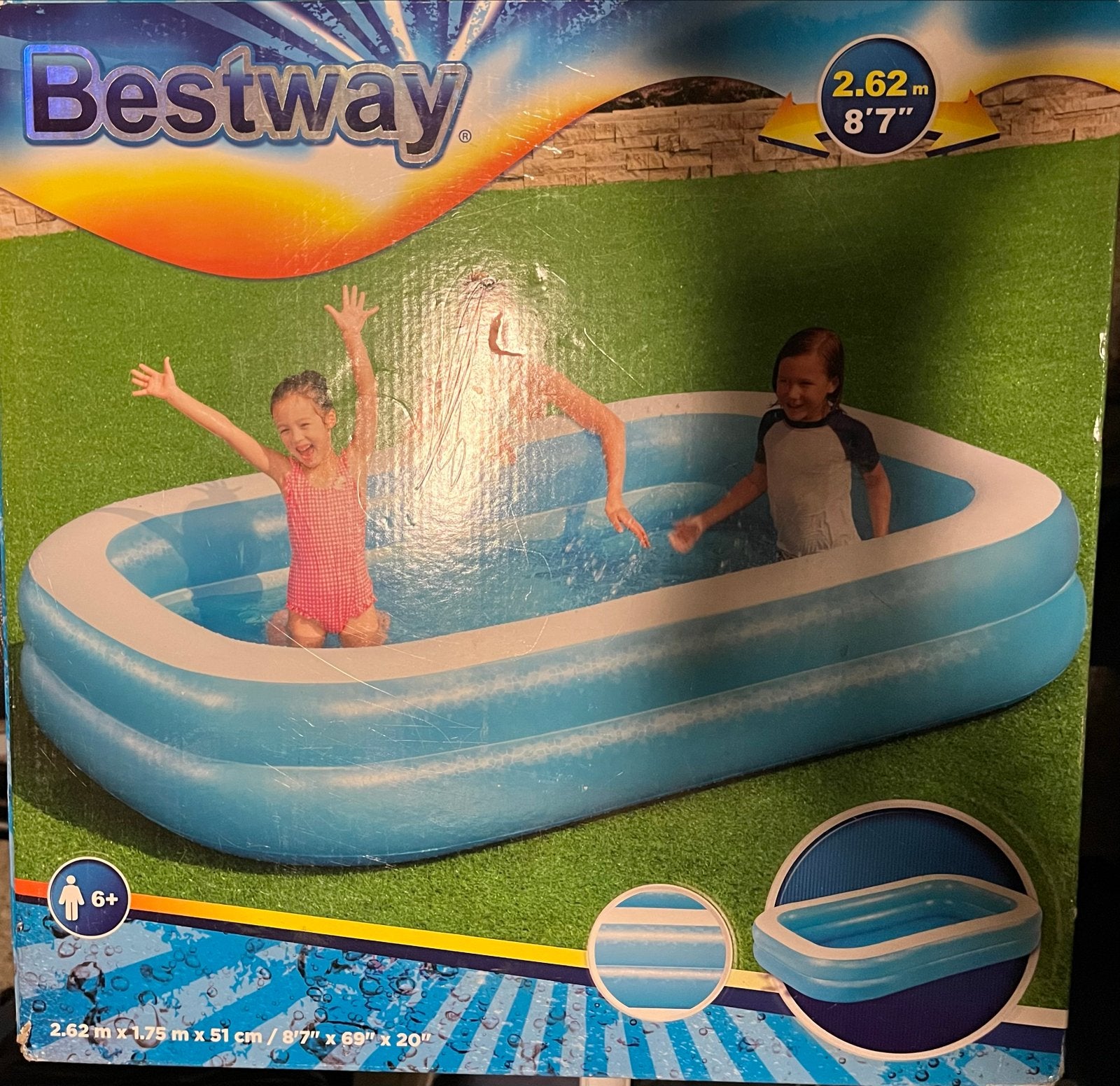 Bestway Opblaaszwembad 2.62m x 1.75m x 51cm, Tuin en Terras, Zwembaden, Opblaaszwembad, Nieuw, Ophalen of Verzenden, 200 tot 400 cm