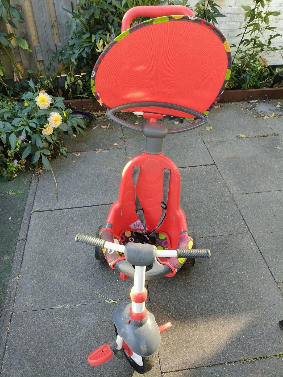 Driewieler fietsje met duwstang fisher price, Ophalen, Zo goed als nieuw, Fisher price, Duwstang