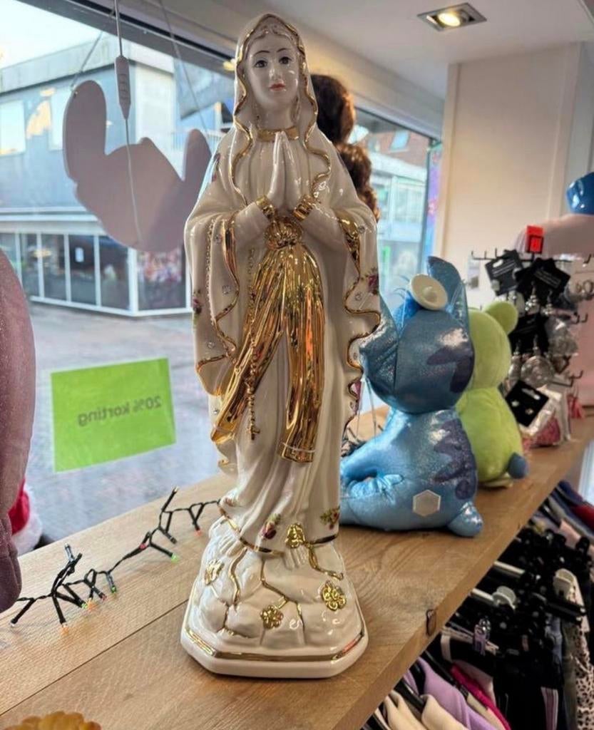 Prachtig Capodimonte Maria beeld - 24kt bladgoud & Swarovski, Ophalen of Verzenden
