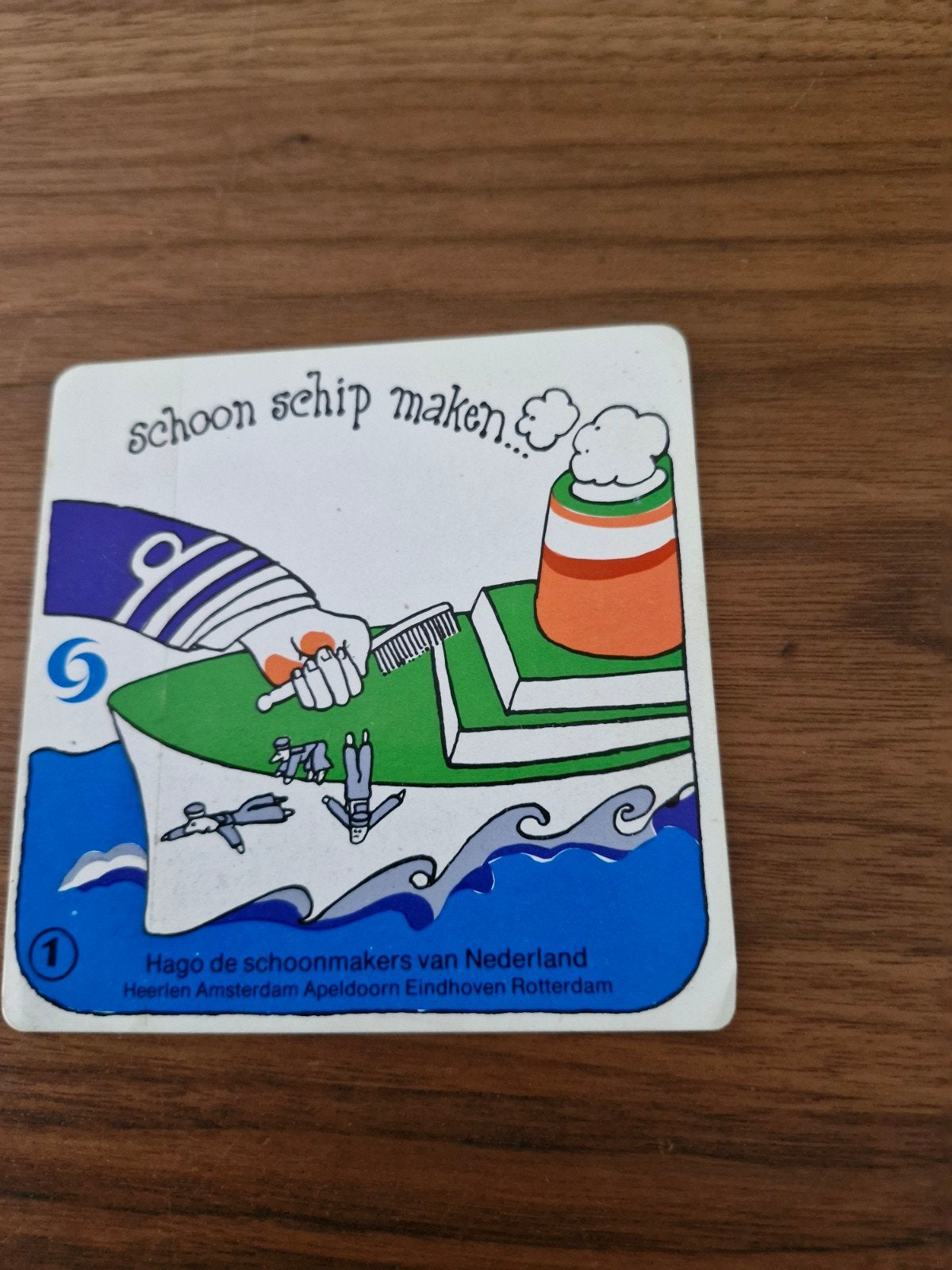 8814 Vintage Hago Schoonmakers Sticker - Schoon Schip Maken, Ophalen of Verzenden, Gebruikt, Bedrijf of Vereniging