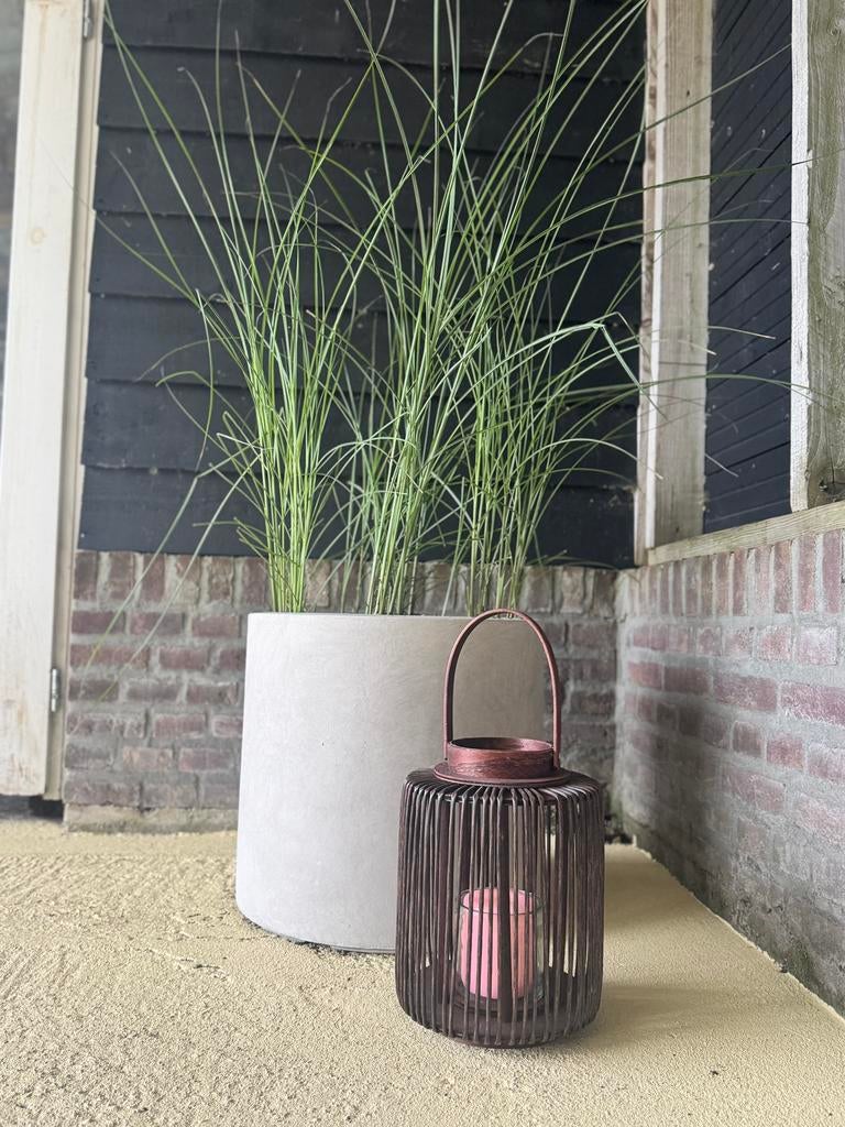 Creme bloempotten - cilinder vorm - geschikt voor bomen, Ophalen, Steen, Minder dan 60 cm, Rond