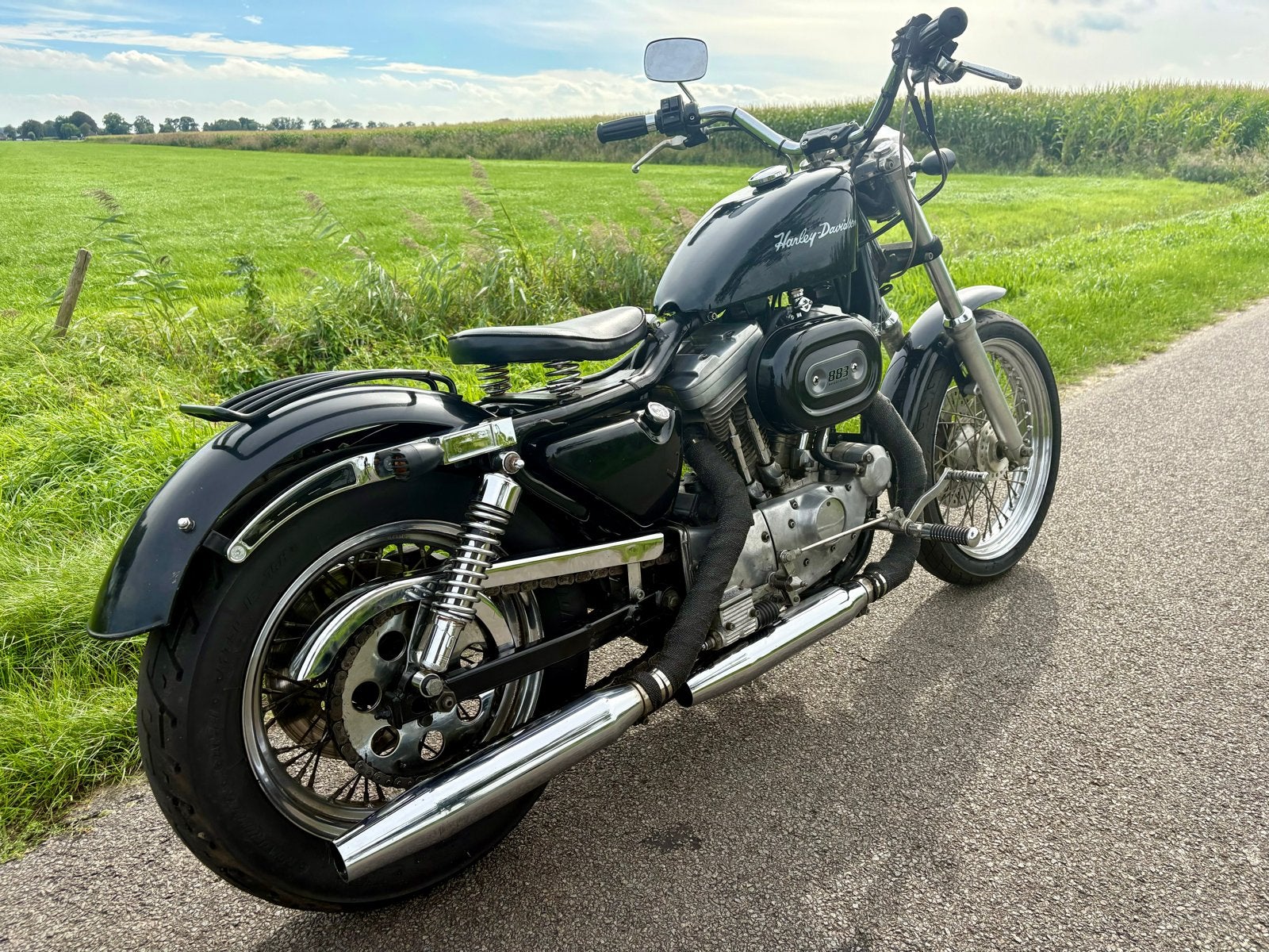 Mooie Harley Sportster XLH 883 de luxe, 2 cilinders, Chopper, 883 cc, Particulier
