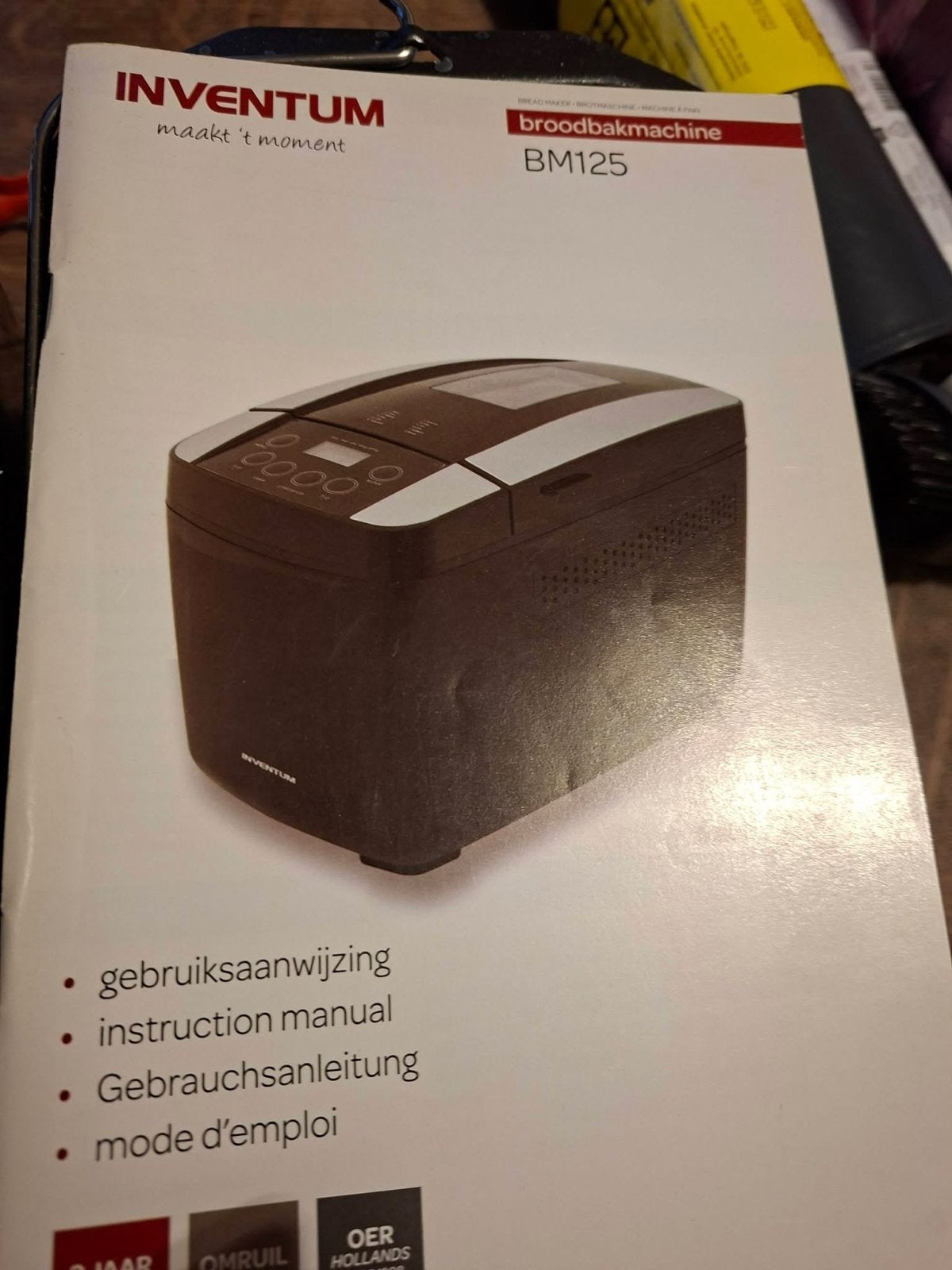 Inventum BM125 Broodbakmachine, Witgoed en Apparatuur, Broodbakmachines, Gebruikt, 800 tot 1200 gram deeg, Kijkvenster, Ophalen