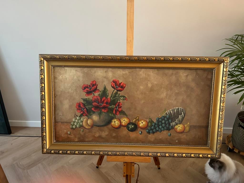 Stilleven met bloemen en fruit, Ophalen