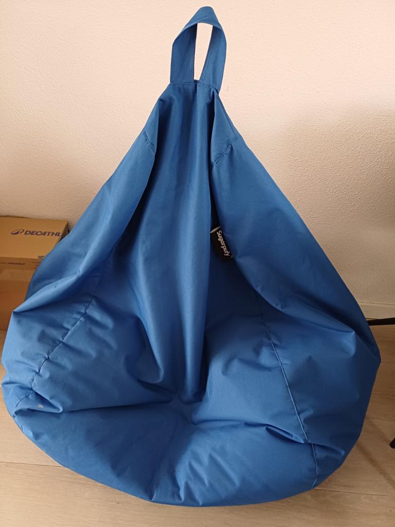 Blauwe SugarPuffy Zitzak - Comfortabel en Stijlvol, Ophalen of Verzenden, Zo goed als nieuw, Blauw, Zitzak
