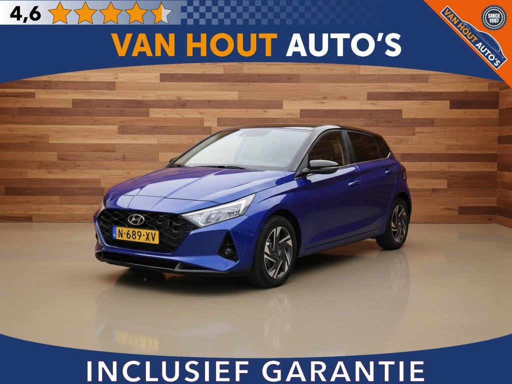 Hyundai i20 1.0 T-GDI Premium | HYBRIDE (bj 2022), Auto's, Hyundai, Voorwielaandrijving, Gebruikt, Met garantie (alle), Blauw